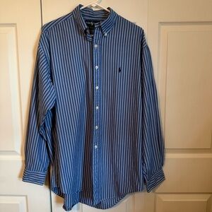 Ralph Lauren Blue and White Striped Casual Shirt